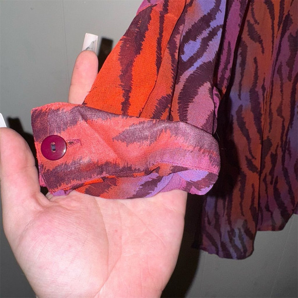 Ashley Stewart Plus Size 18 Animal Print Button-Up Top Multicolor - Picture 4 of 7